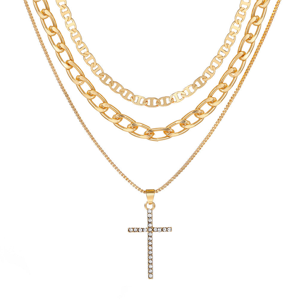 Fashion light luxury cross pendant necklace