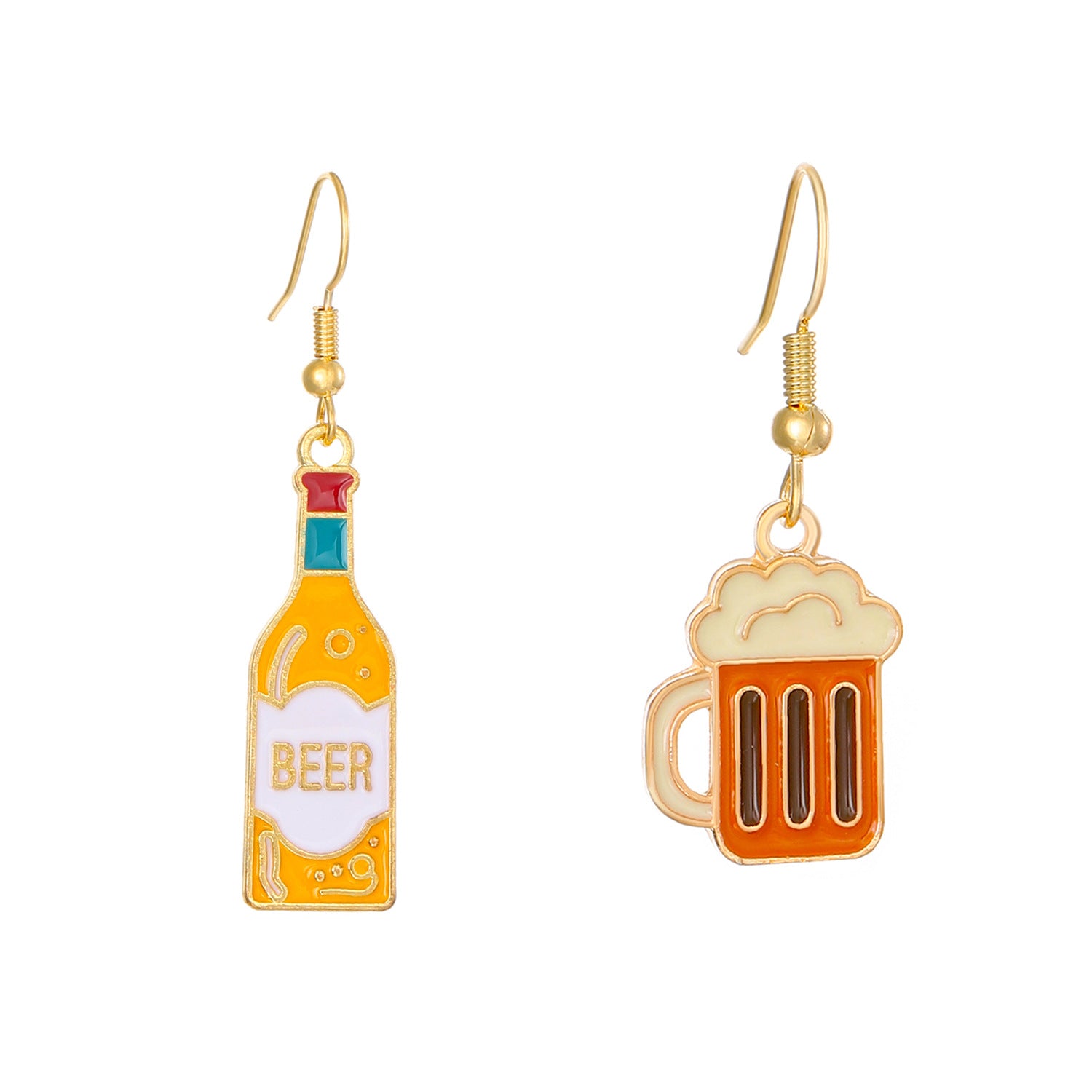 Simulation beer earrings