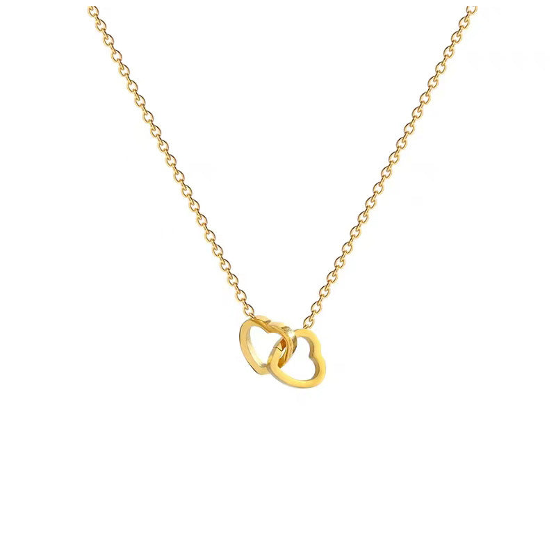 Double Ring Interlocking Necklace
