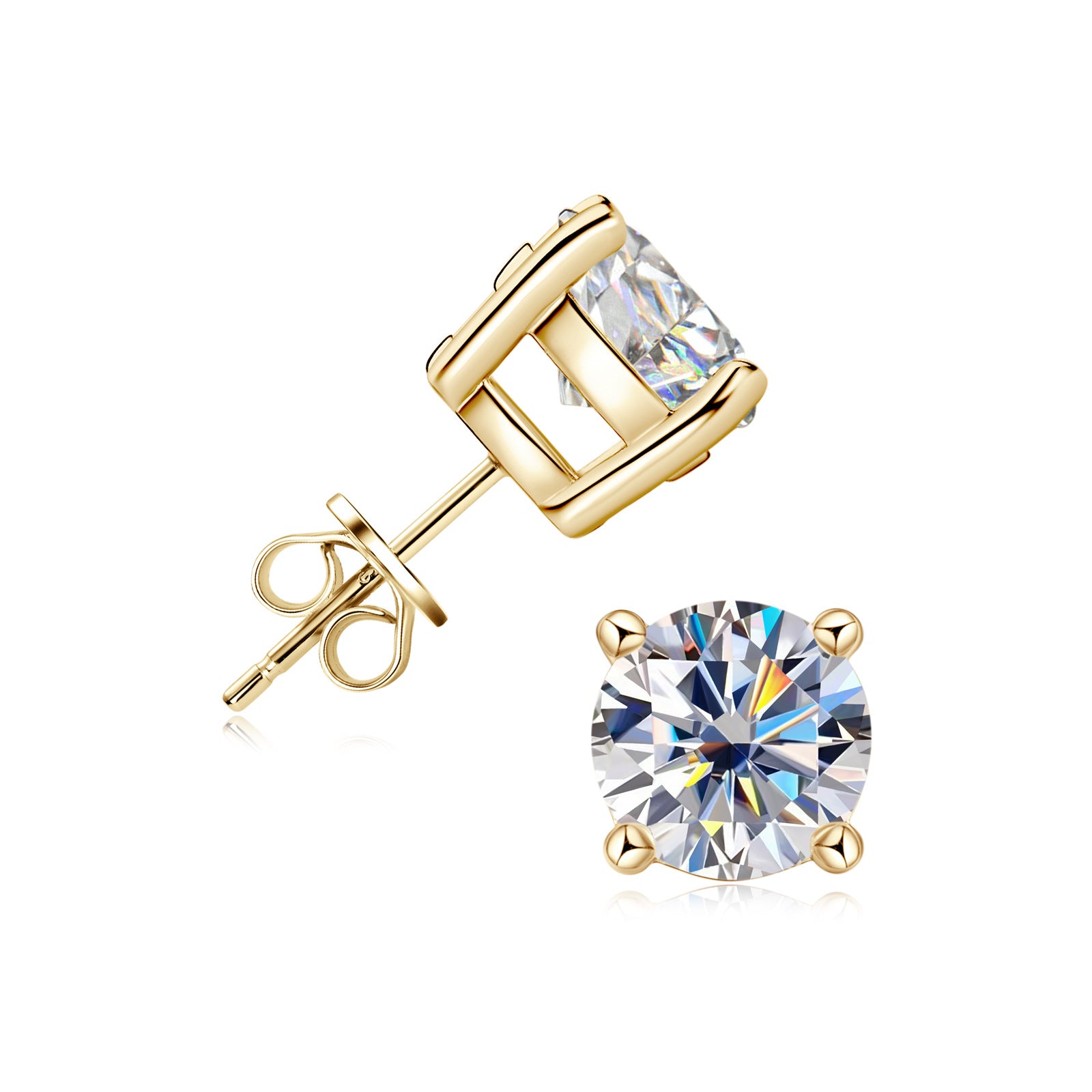 Classic moissanite stud earrings for women