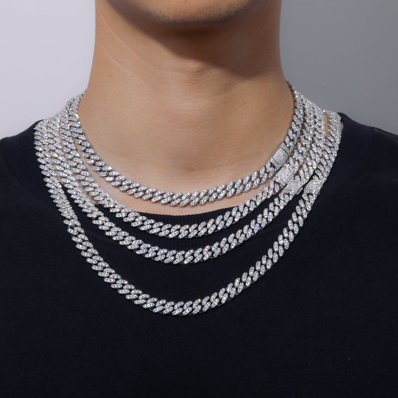 8mm Single Row Zircon Hip Hop Necklace