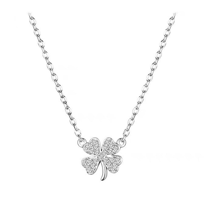 Lucky Leaf Pendant Four Leaf Clover Necklace