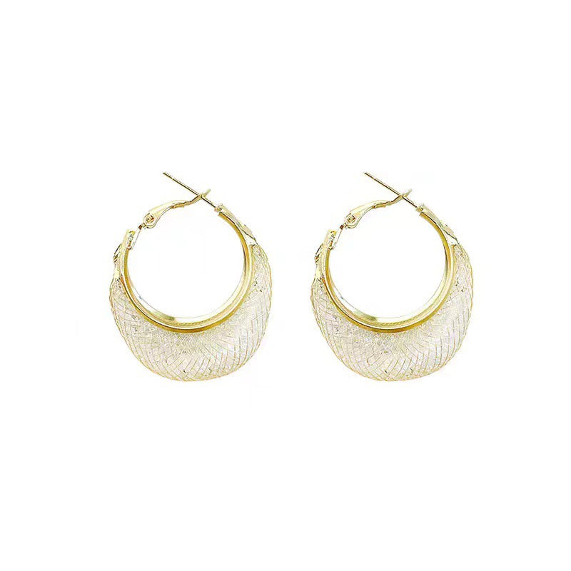 Shiny Mesh Bag Rhinestone Earrings
