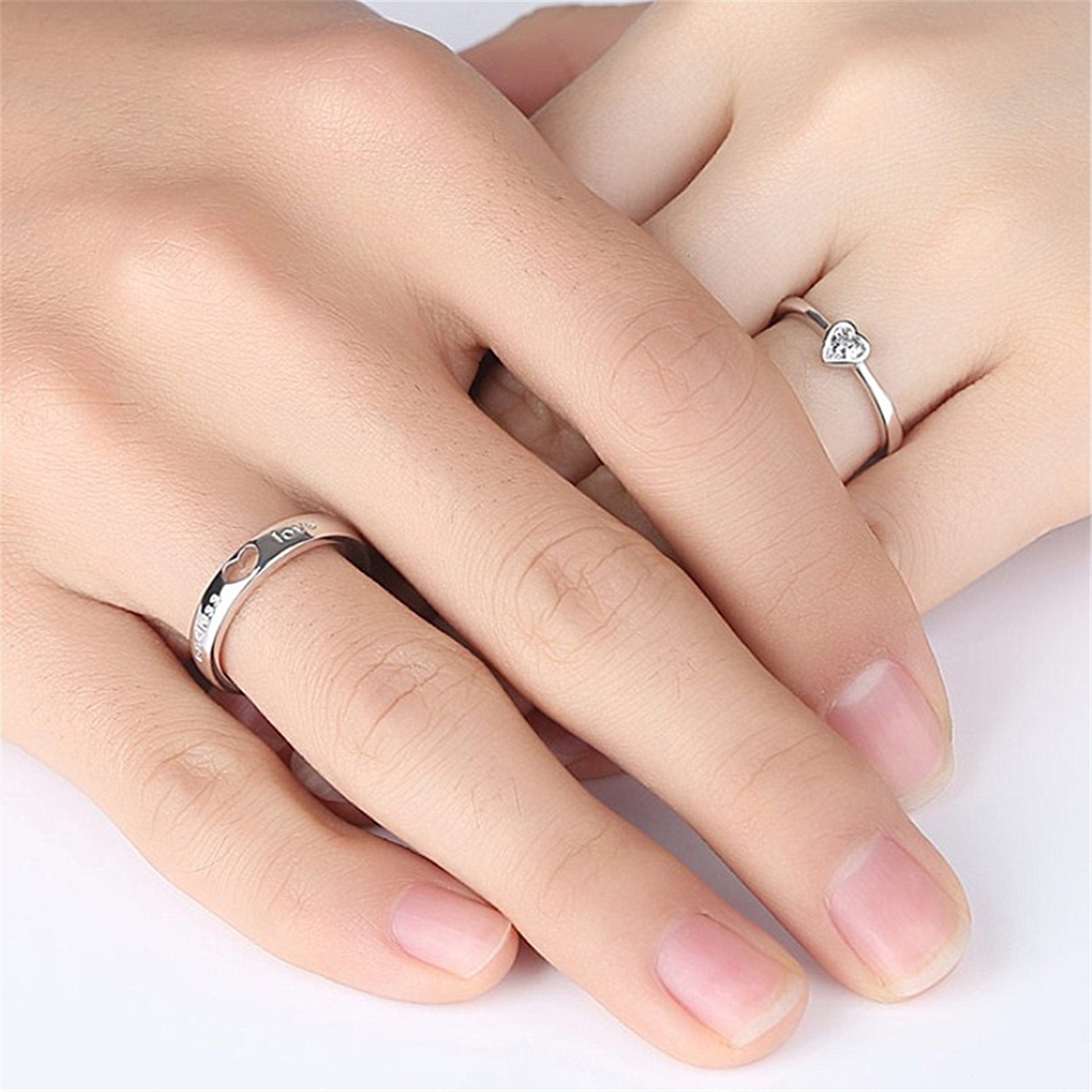Forever Together Hollow Love Couple Ring