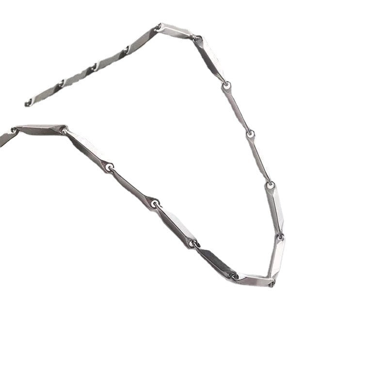 Rhombus titanium steel necklace