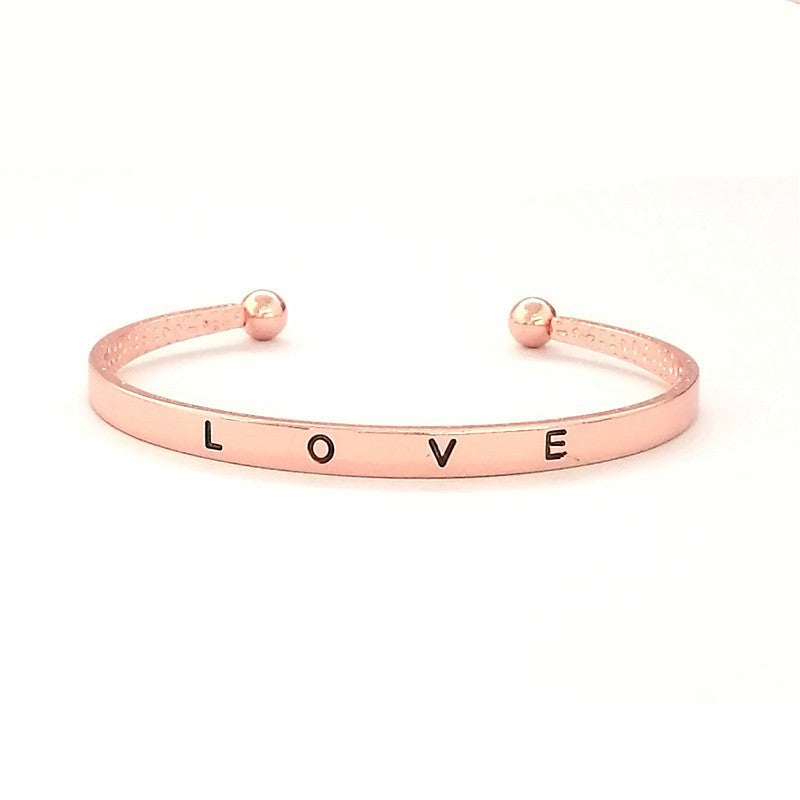 C type minimalist open love bracelet