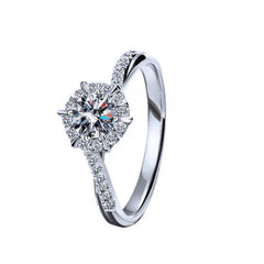 Light Luxury Twisted Arm Four-Claw Ring