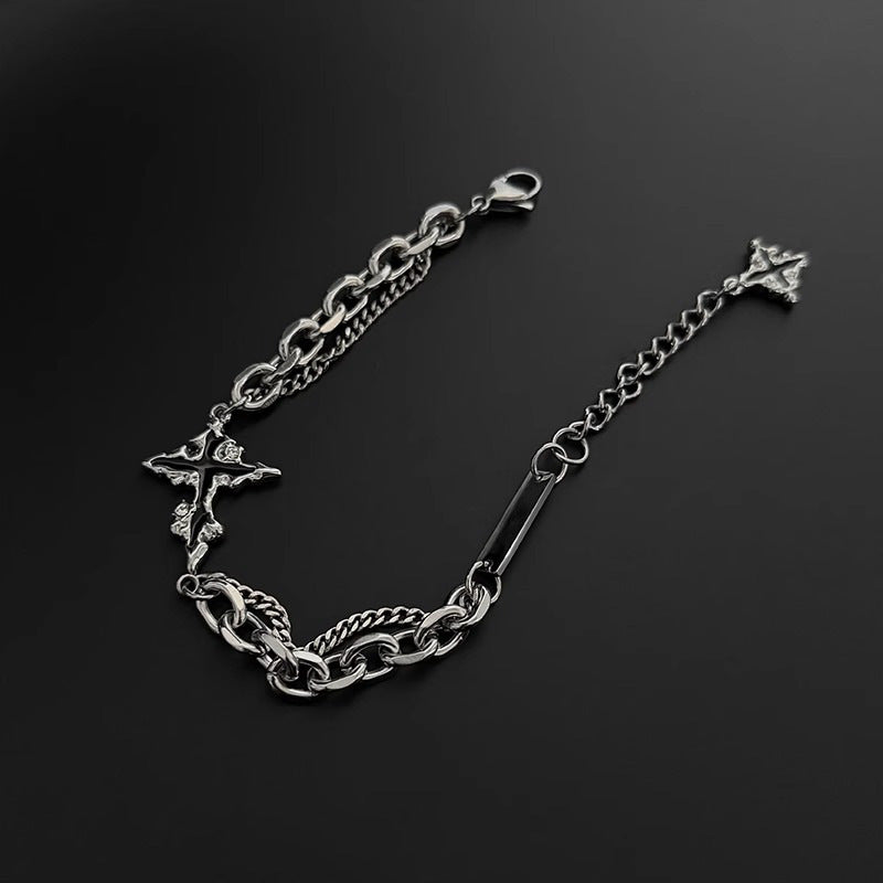 Hip Hop Dissolve Dark Cross Bracelet