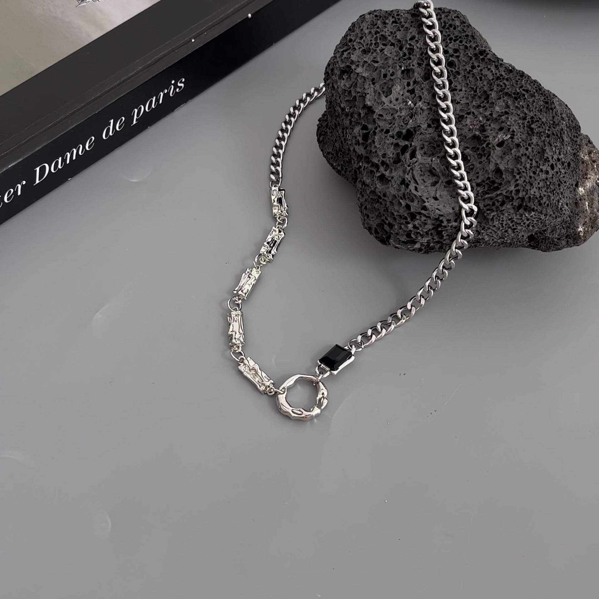 Titanium steel splicing men's necklace