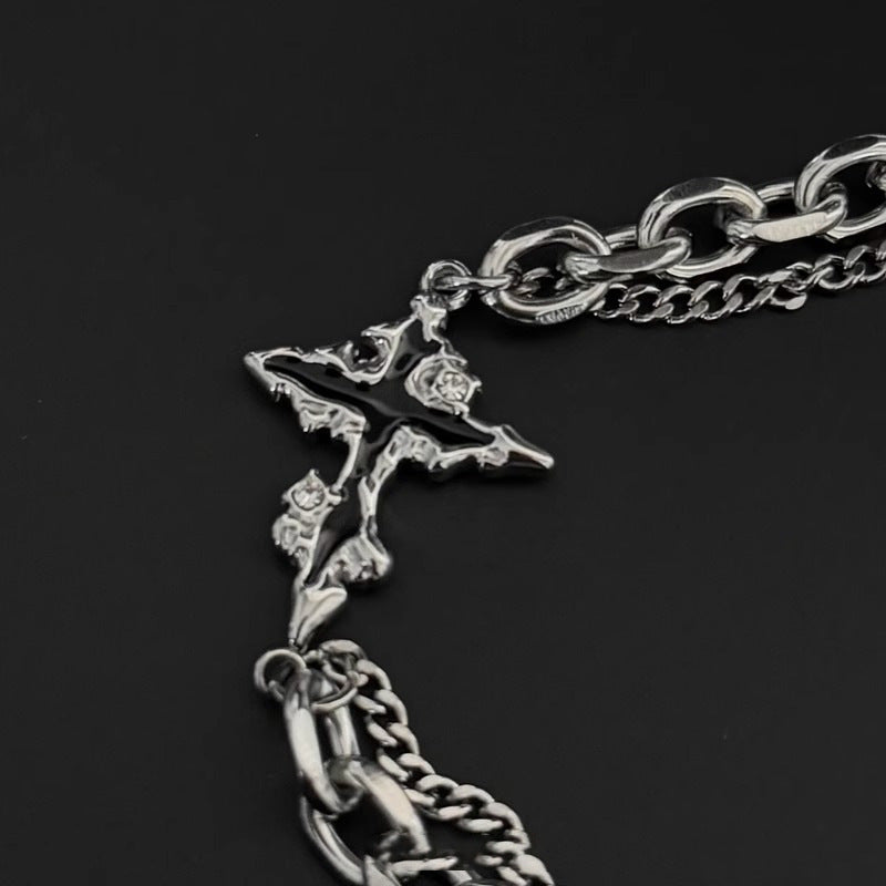 Hip Hop Dissolve Dark Cross Bracelet