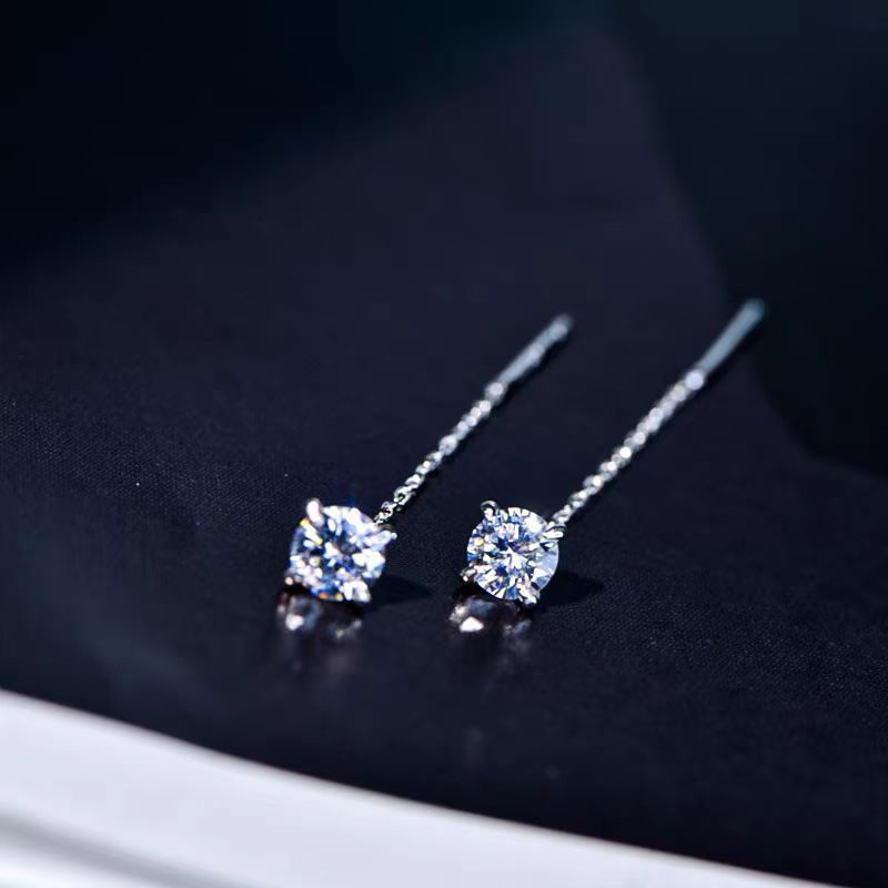 Stylish and Simple Zircon Earrings