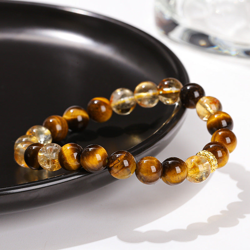 5A Natural Tiger Eye & Yellow Citrine Bracelet