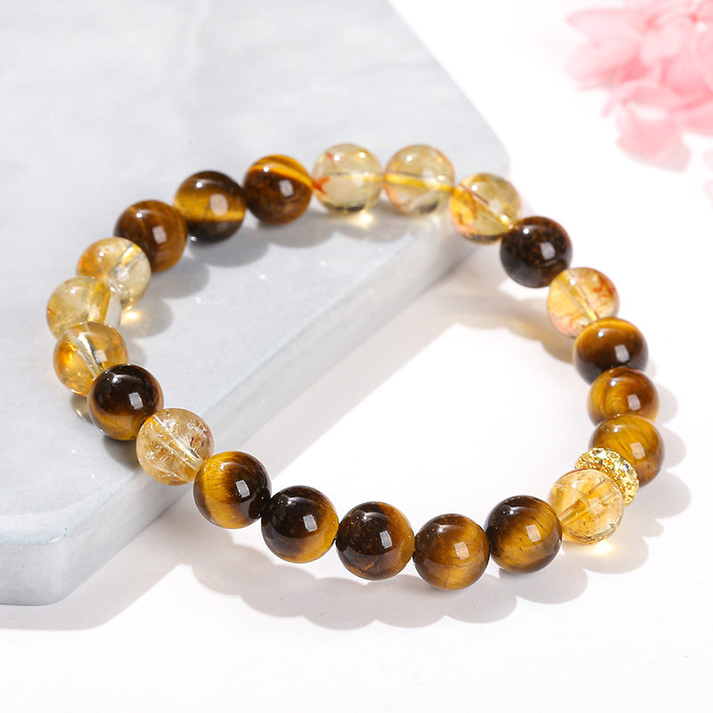 5A Natural Tiger Eye & Yellow Citrine Bracelet