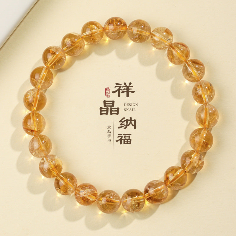 Stylish Natural Citrine Crystal Point Bracelet