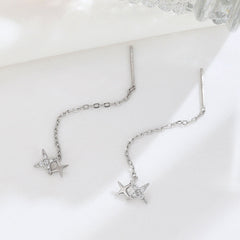 Diamond Star Long Earrings