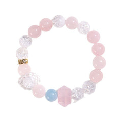 Stylish Rose Quartz Crystal Point Bracelet