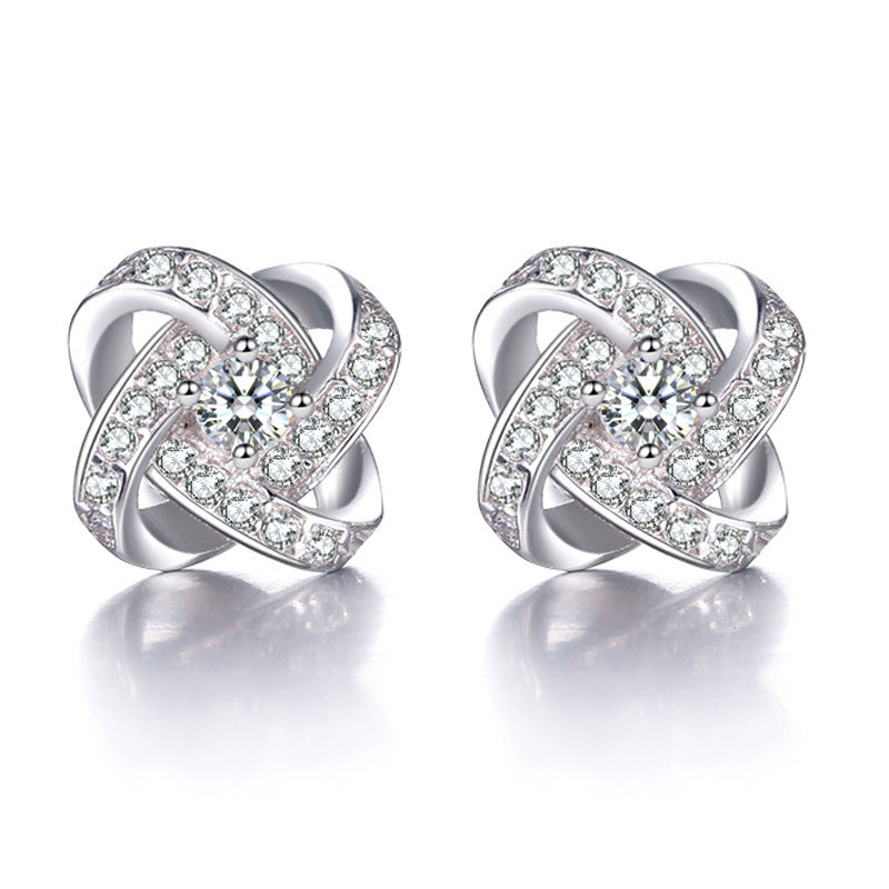 Eternal Heart Silver Plated Stud Earrings