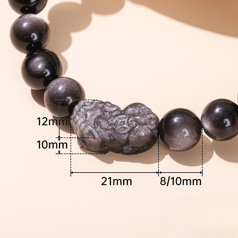 Natural Obsidian Pixiu Bracelet