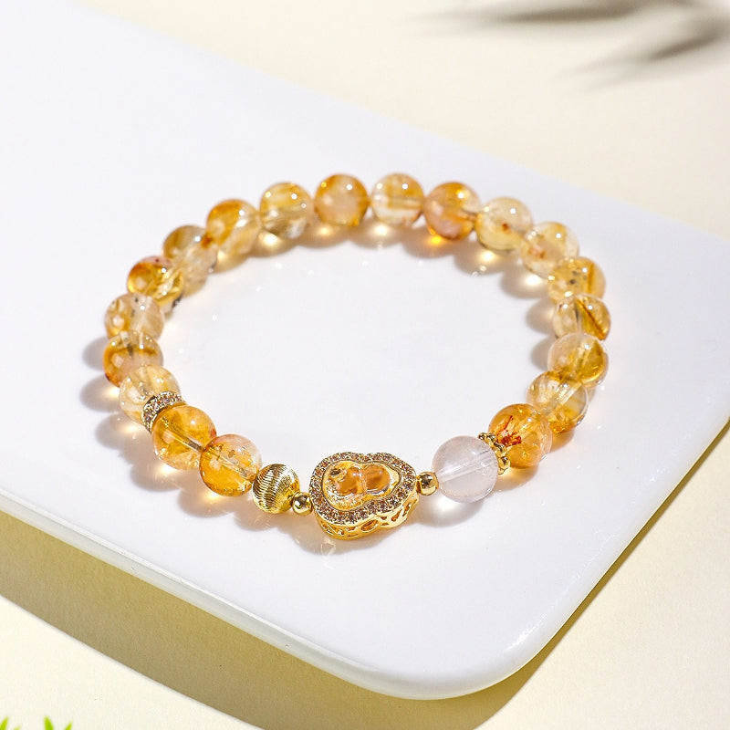 Fashion Yellow Citrine Gourd Bracelet