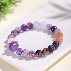 Nine Purple Fire Amethyst Wealth Multigem Bracelet