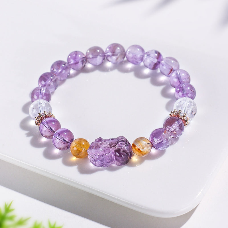 Bolivian Amethyst Beaded Bracelet