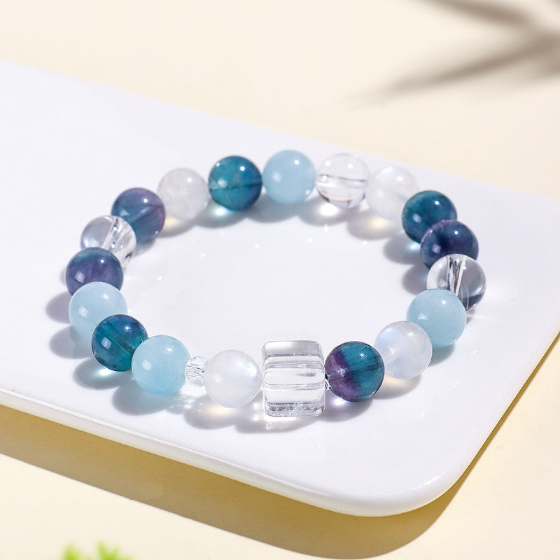 Aquamarine and Blue Fluorite Bracelet