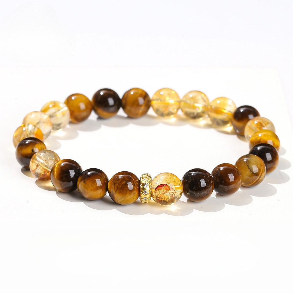 5A Natural Tiger Eye & Yellow Citrine Bracelet