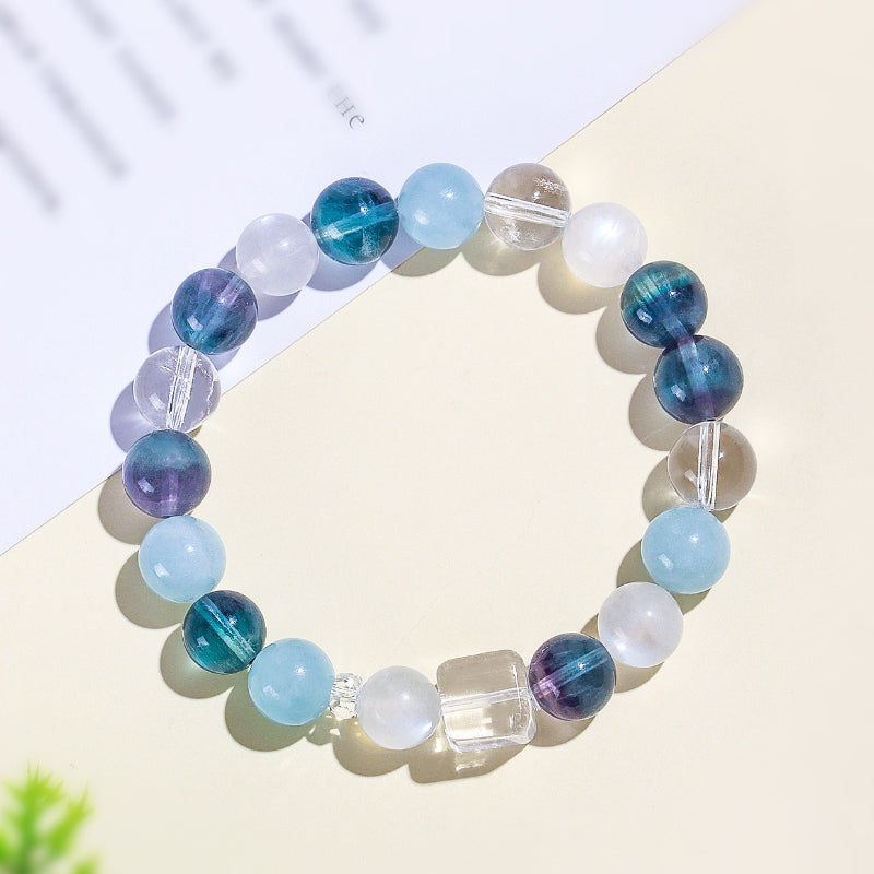 Aquamarine and Blue Fluorite Bracelet