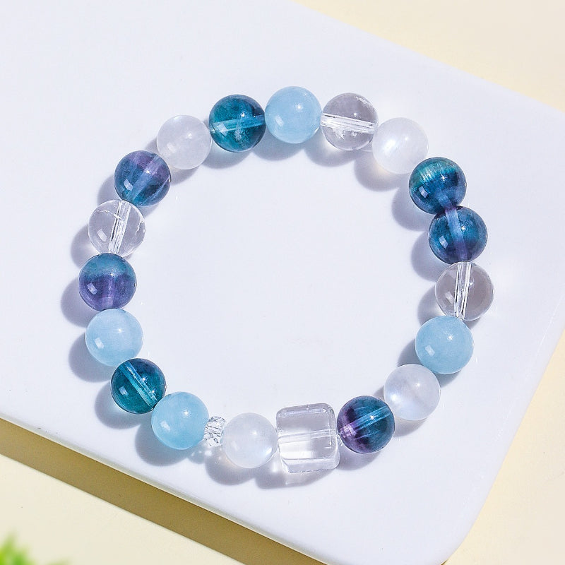 Aquamarine and Blue Fluorite Bracelet