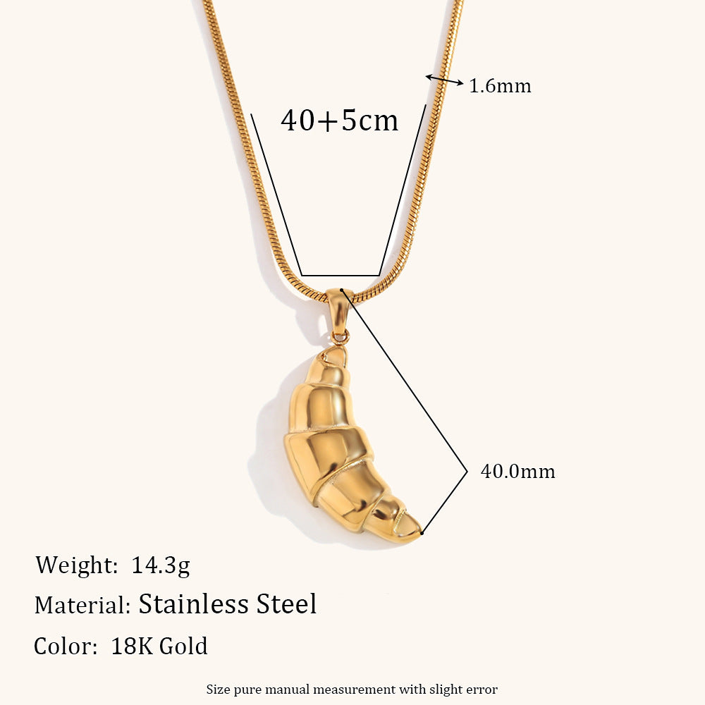 Personalized Ornament Gold-plated Thread Horn Fine Snake Chain Necklace