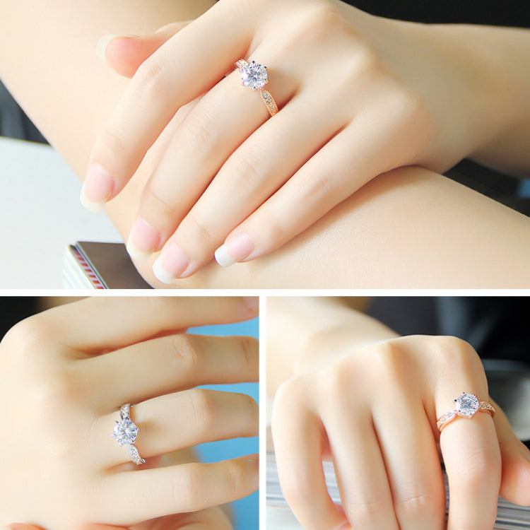 Elegant Luxury Zircon Solitaire Diamond Ring