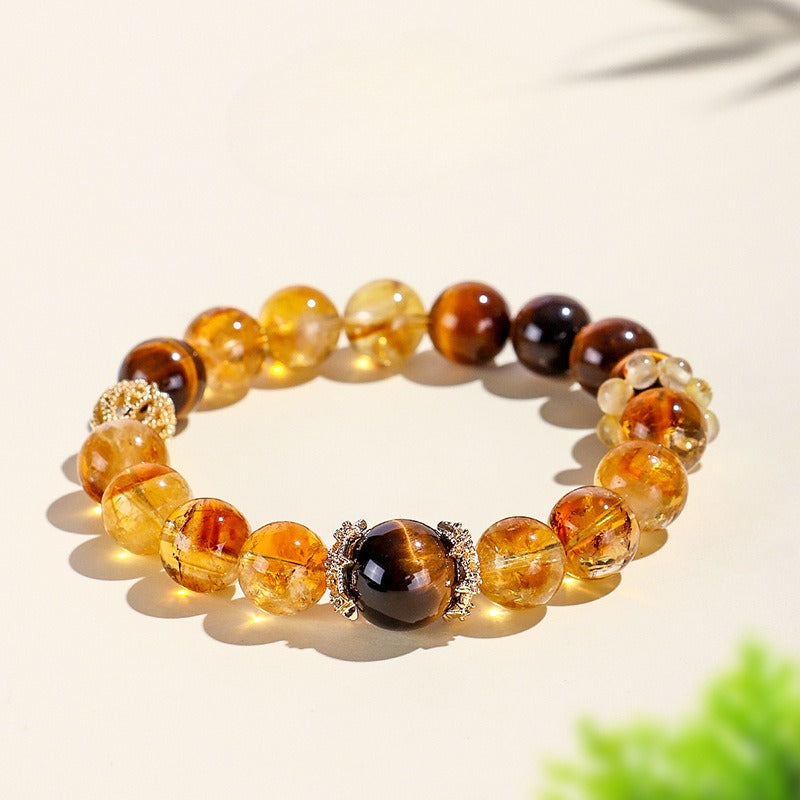 Tiger's Eye Rutilated Quartz Melody Stone Bracelet