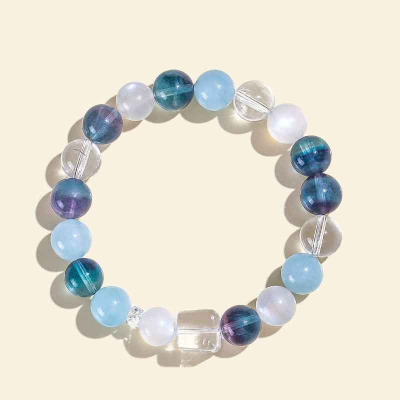Aquamarine and Blue Fluorite Bracelet