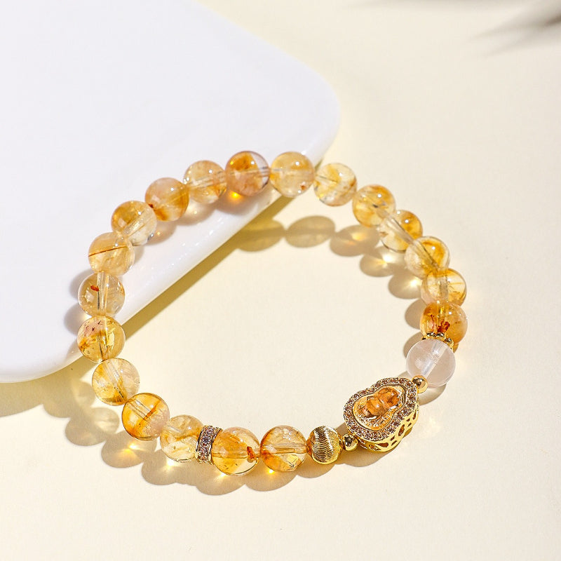Fashion Yellow Citrine Gourd Bracelet