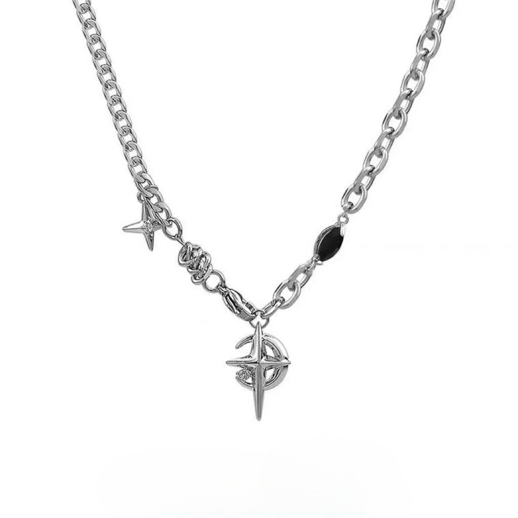 Black Gemstone Hip Hop Necklace