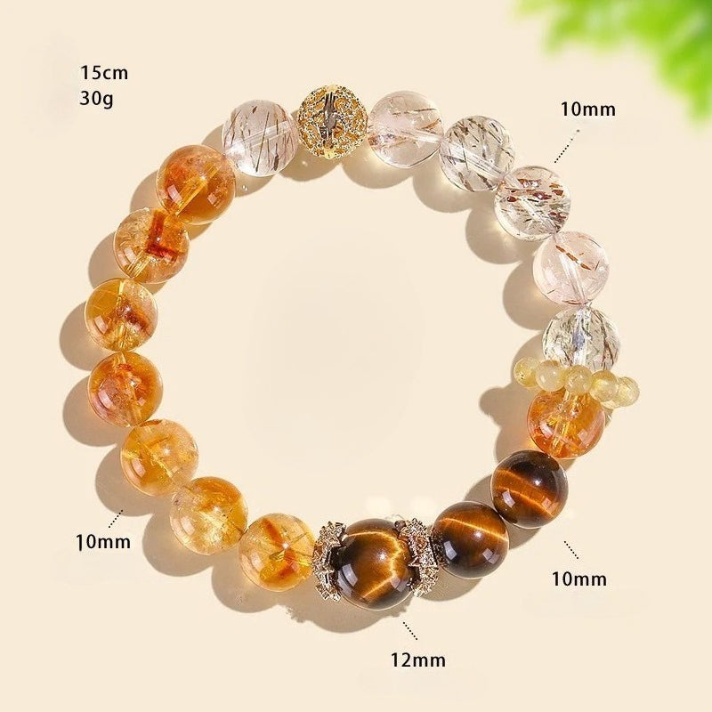 Tiger's Eye Rutilated Quartz Melody Stone Bracelet