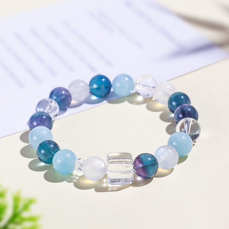Aquamarine and Blue Fluorite Bracelet